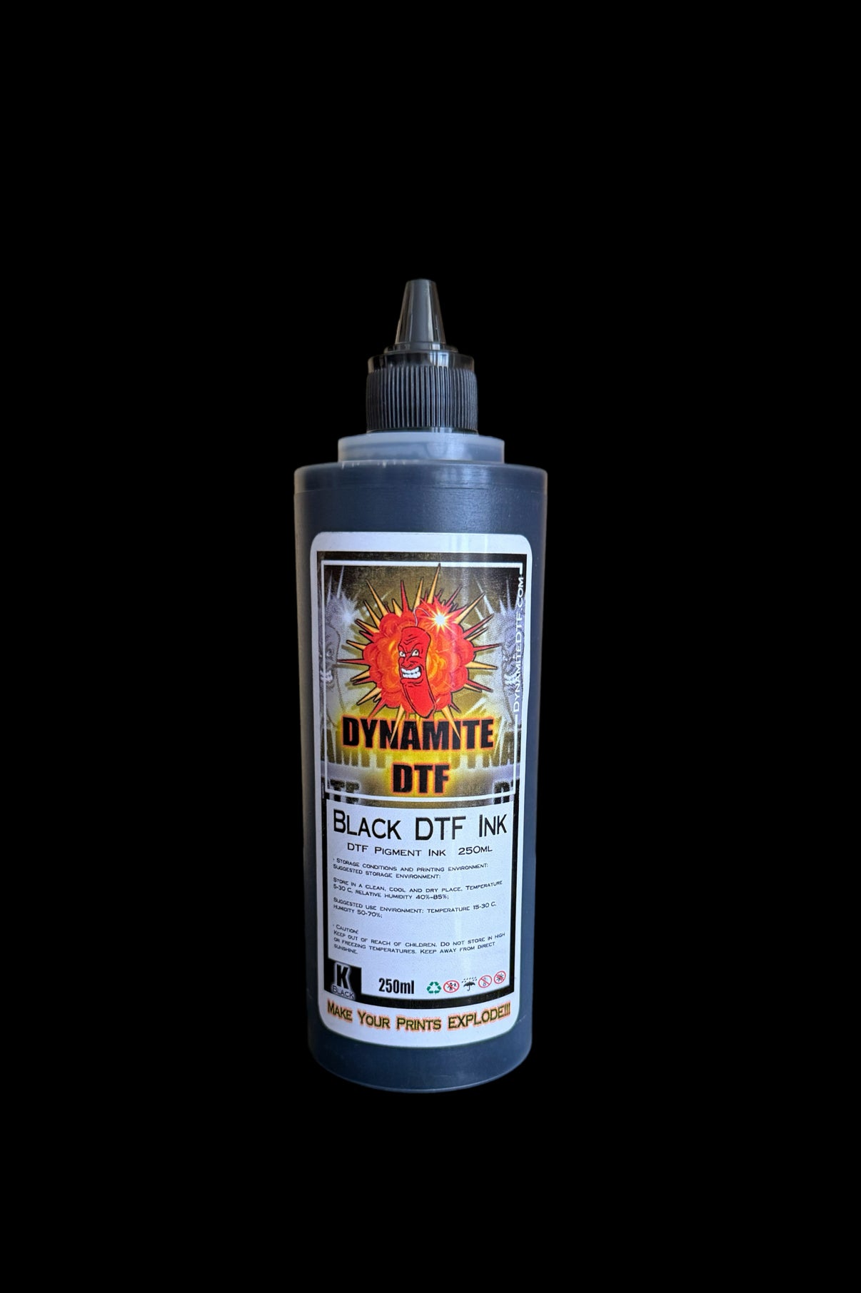 Dynamite DTF Ink for DTF Printers,Epson Printer, (5)- 250ml bottles CMYK+W.