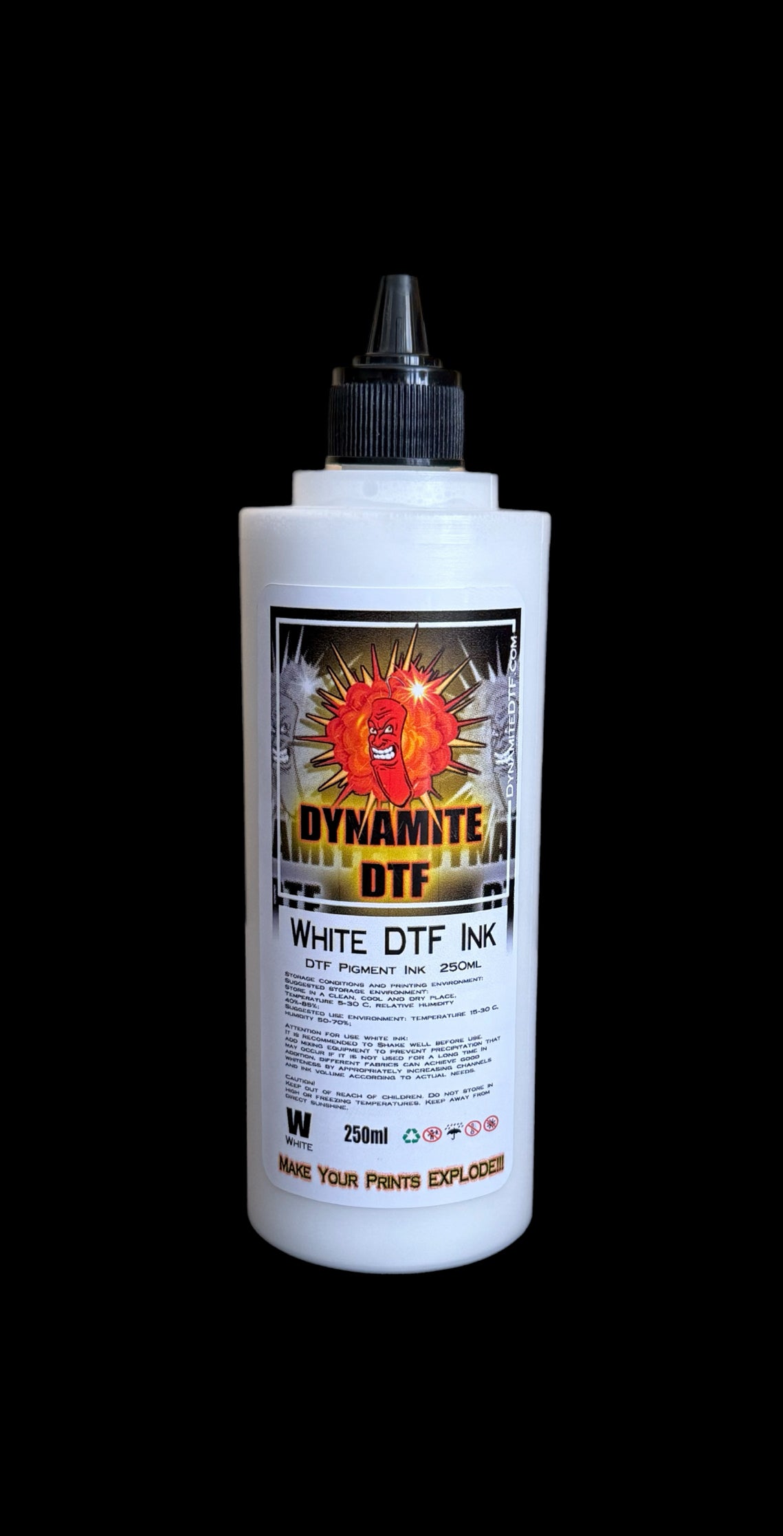 White Dynamite DTF Ink for DTF Printers,Epson Printer, (1) - 250ml bottle. White DTF ink.
