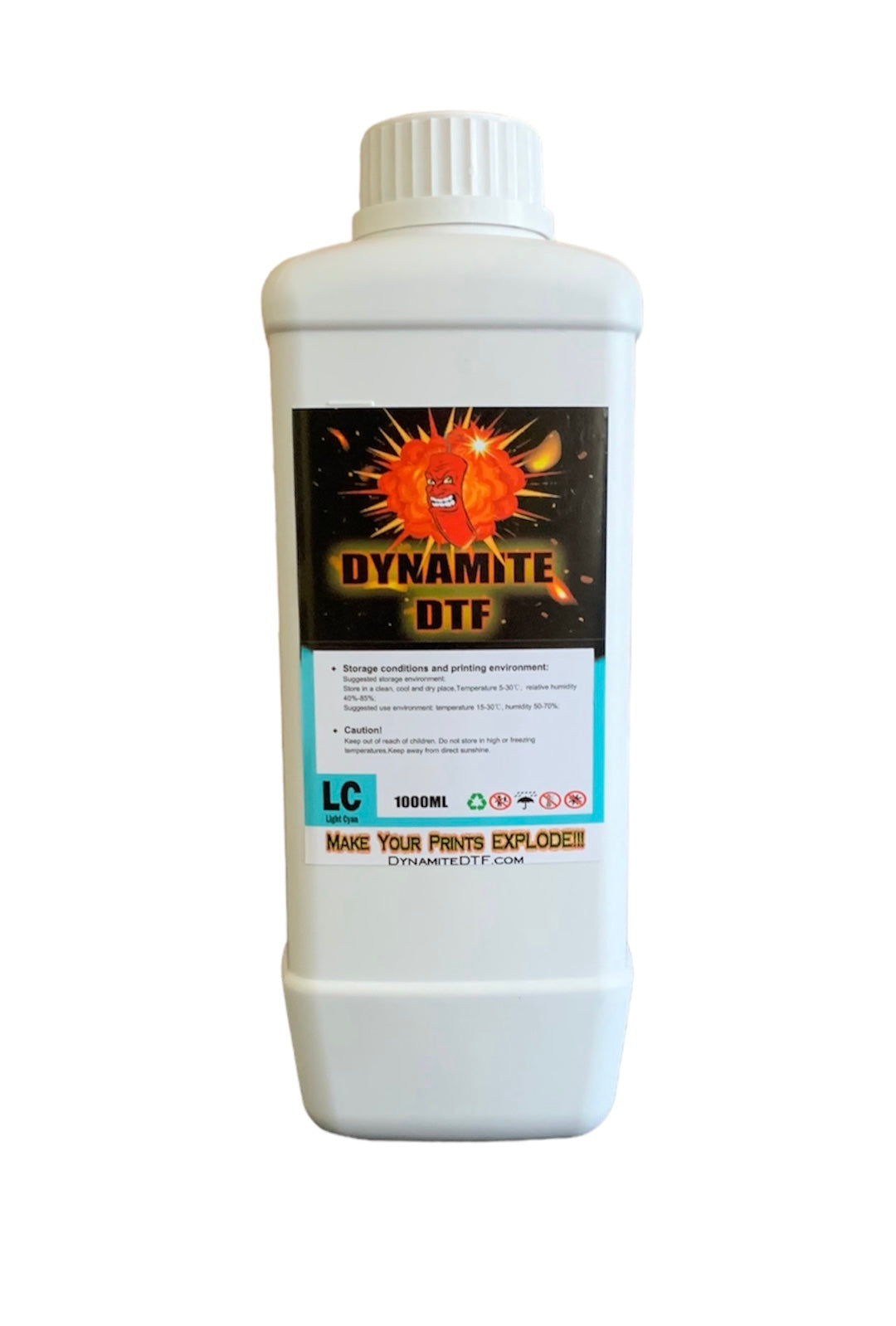 Cyan. Dynamite DTF Ink for shops DTF Printers,Epson Printer, (1) 1 liter bottle CYAN.