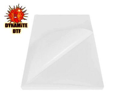 Dynamite DTF PET Film 11 inch X 17 inch Sheet for Heat Transfers.  - A3 size. 10, 25, 50 or 100 sheet quantities.