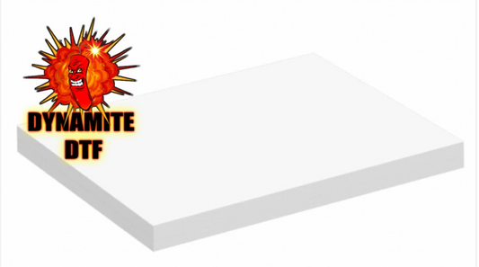 Dynamite DTF PET Film - 8.5 inch X 11 inch Sheet - A4 size. 100 sheets.