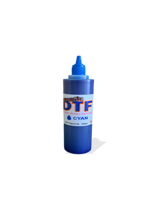 Cyan. Dynamite DTF Ink for DTF Printers,Epson Printer, (1) - 250ml bottle. CYAN.