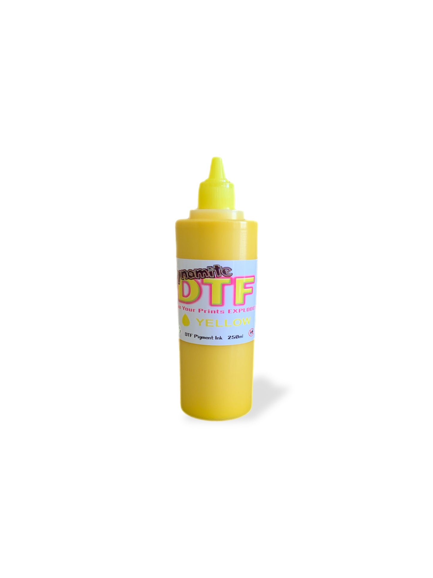 Yellow. Dynamite DTF Ink for DTF Printers,Epson Printer, (1) - 250ml  bottle. Yellow DTF Ink.