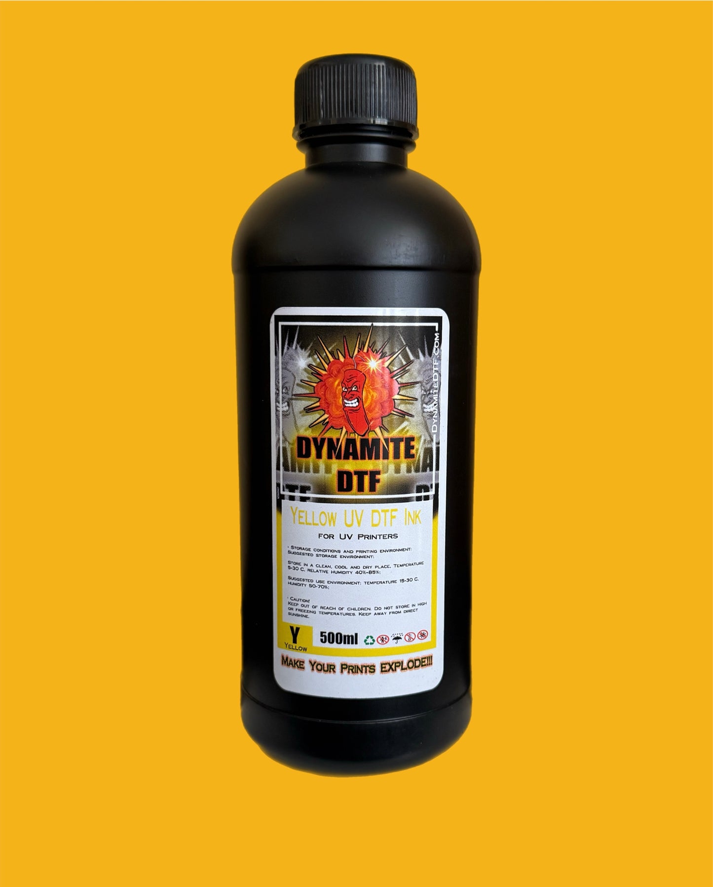 Dynamite DTF UV Ink Kit for UV DTF Printers,Epson Printer, (6)- 500ml bottles CMYK+W+ Gl.