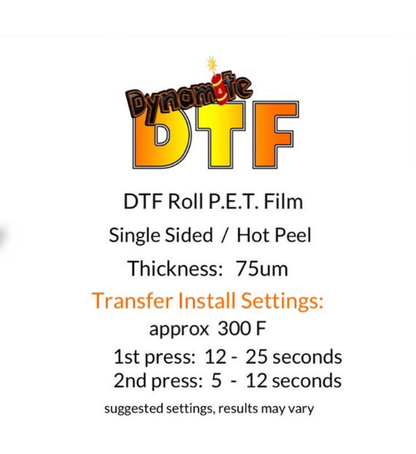 HOT Peel DTF Roll PET Film - 13 inches x 328 feet (33cm x 100m)