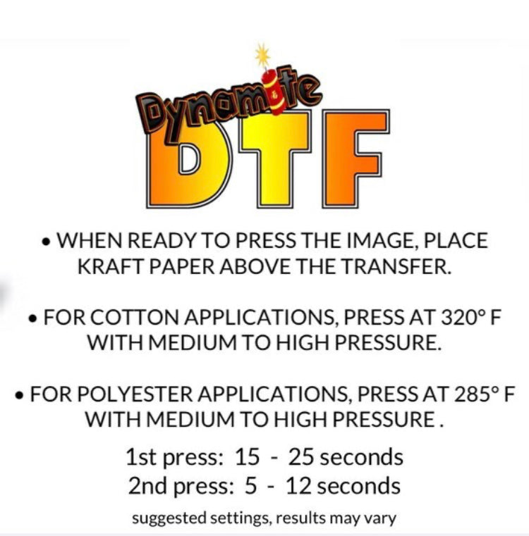 HOT PEEL Dynamite DTF PET Film 13 inch X 19 inch Sheet for Heat Transfers.  - A3+ size. 10, 25, 50 or 100 sheet quantities.