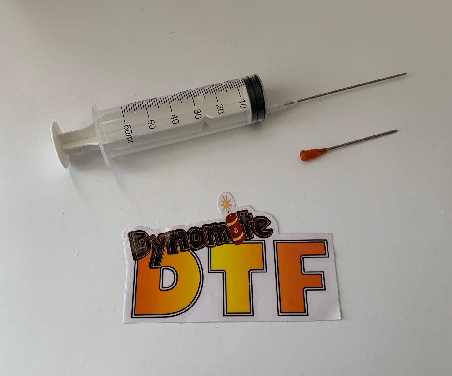 DTF / Sublimation 60ml Syringe with 2” & 4” Blunt Tip.