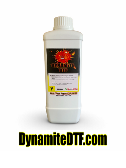 YELLOW Dynamite DTF Ink for DTF Printers,Epson Printer, (1) 1 liter bottle YELLOW.