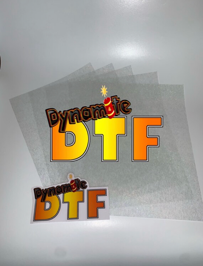 New:  “ GLITTER “ DTF P.E.T. Film - A4 Sheets. approx 8.25 inches x 11.75 inches