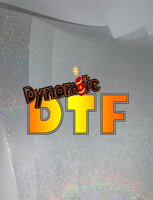 New:  A3 Size  “ GLITTER “ DTF P.E.T. Film - Sheets.  approx 11.75 inches x 16.75 inches.