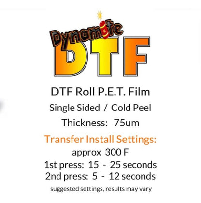 COLD Peel. DTF Roll P.E.T. Film - 17 inches x 328 feet (43cm x 100m)