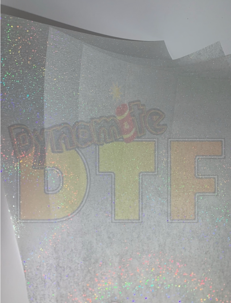 New:  A3 Size  “ GLITTER “ DTF P.E.T. Film - Sheets.  approx 11.75 inches x 16.75 inches.