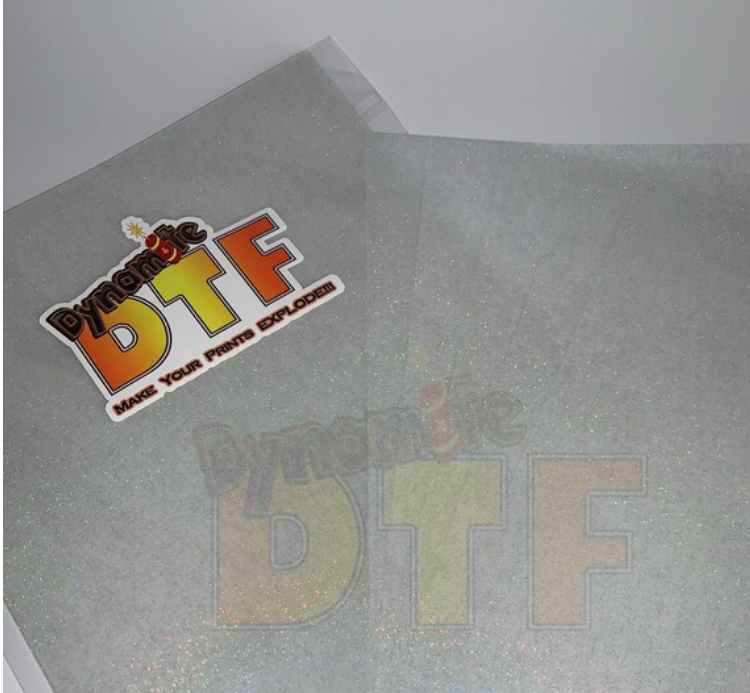 New:  A3 Size  “ GLITTER “ DTF P.E.T. Film - Sheets.  approx 11.75 inches x 16.75 inches.